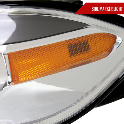 2013-2016 Dodge Dart Factory Style Headlights with Projector High/Low Beam (Chrome Housing/Clear Lens)
