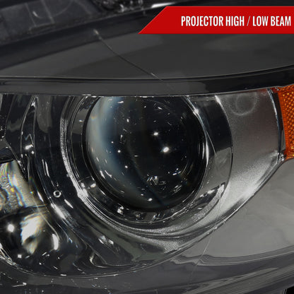 2013-2016 Dodge Dart Factory Style Headlights with Projector High/Low Beam (Chrome Housing/Smoked Lens)