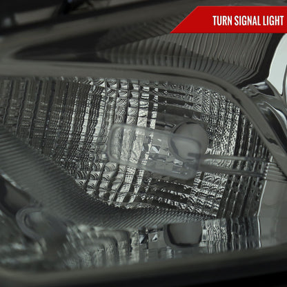 2013-2016 Dodge Dart Factory Style Headlights with Projector High/Low Beam (Chrome Housing/Smoked Lens)