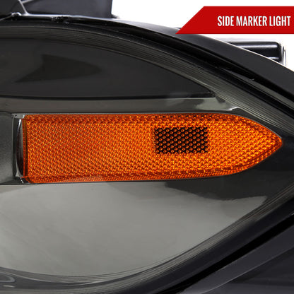2013-2016 Dodge Dart Factory Style Headlights with Projector High/Low Beam (Chrome Housing/Smoked Lens)