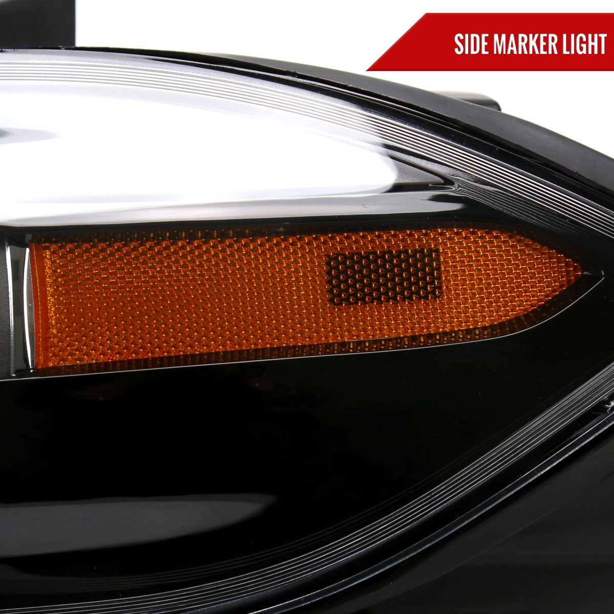 2013-2016 Dodge Dart Factory Style Headlights with Projector High/Low Beam - Driver Side Only (Jet Black Housing/Clear Lens)