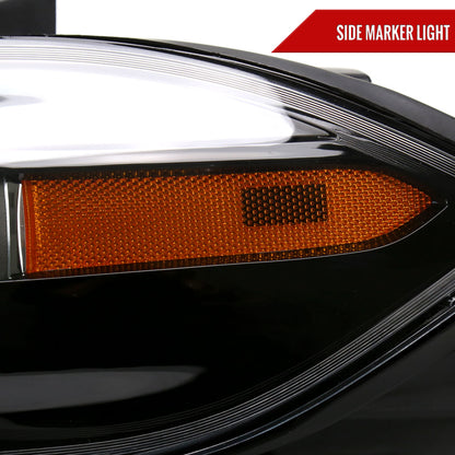 2013-2016 Dodge Dart Factory Style Headlights with Projector High/Low Beam - Driver Side Only (Jet Black Housing/Clear Lens)