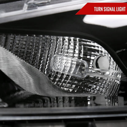 2013-2016 Dodge Dart Factory Style Headlights with Projector High/Low Beam (Jet Black Housing/Clear Lens)