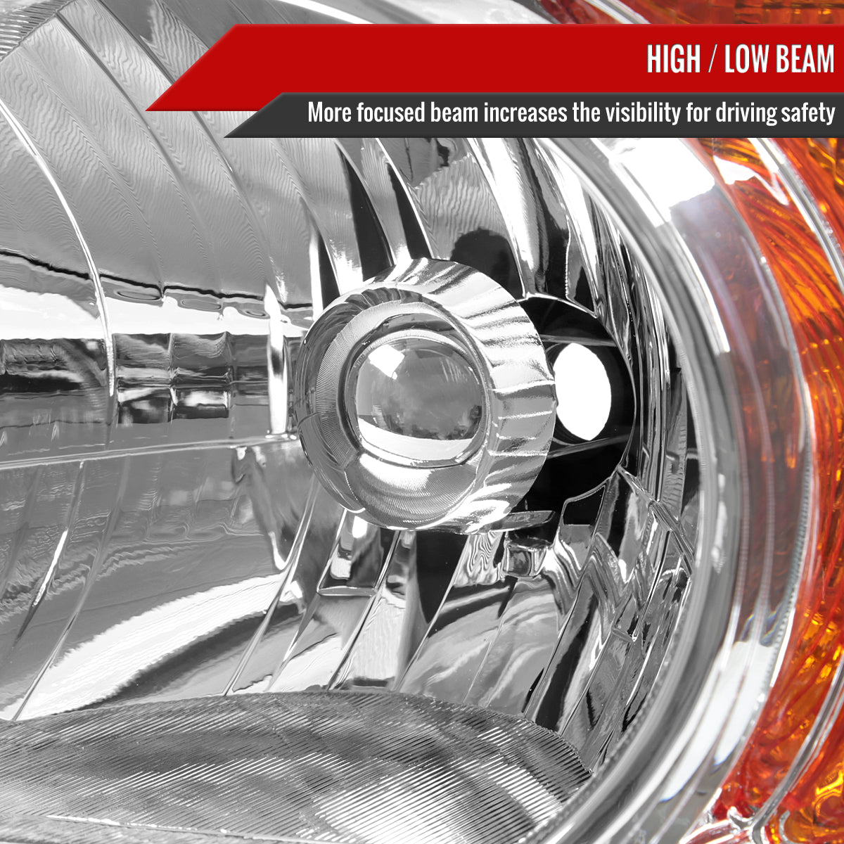 2003-2008 Honda Element Factory Style Headlights (Chrome Housing/Clear Lens)