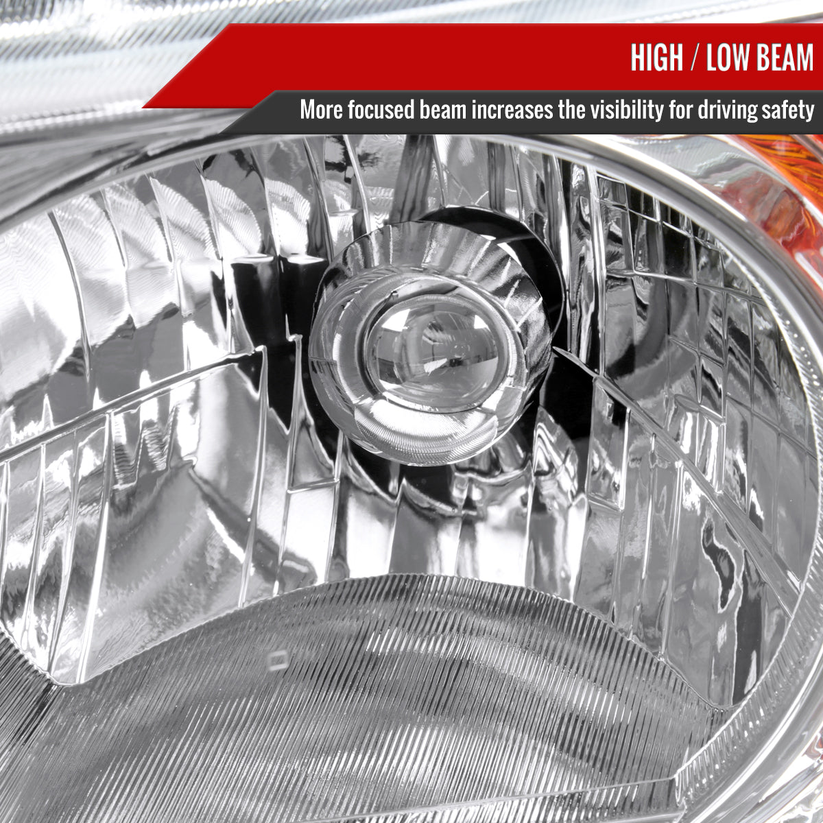 2003-2008 Honda Element Factory Style Headlights (Chrome Housing/Clear Lens)