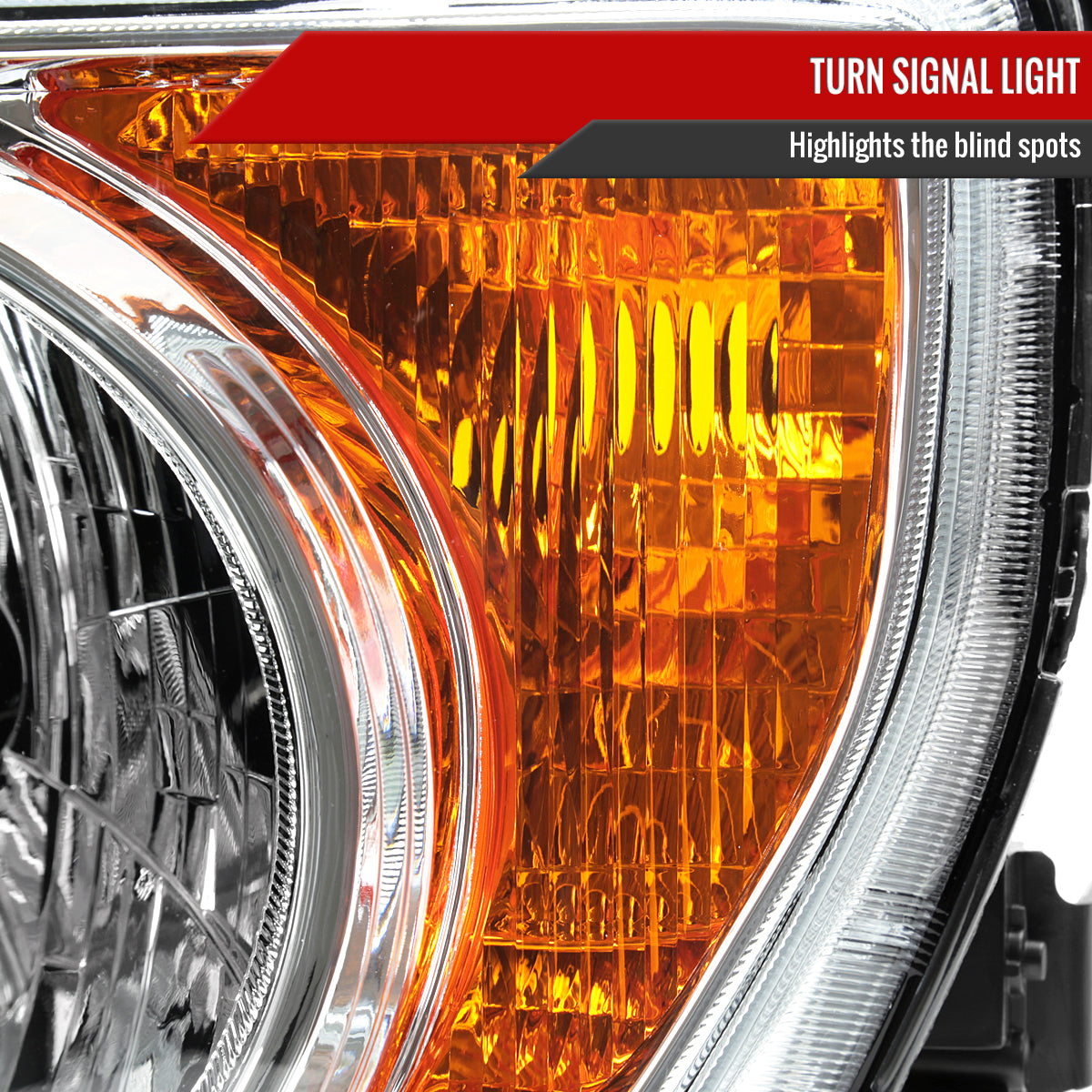 2003-2008 Honda Element Factory Style Headlights (Chrome Housing/Clear Lens)