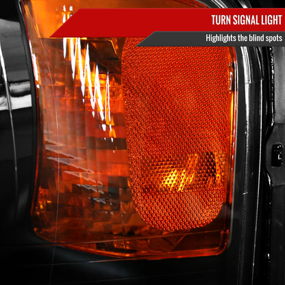 2003-2006 Ford Expedition Factory Style Headlights w/ Amber Reflector (Matte Black Housing/Clear Lens)