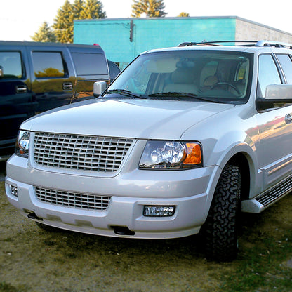 2003-2006 Ford Expedition Factory Style Headlights w/ Amber Reflector (Matte Black Housing/Clear Lens)