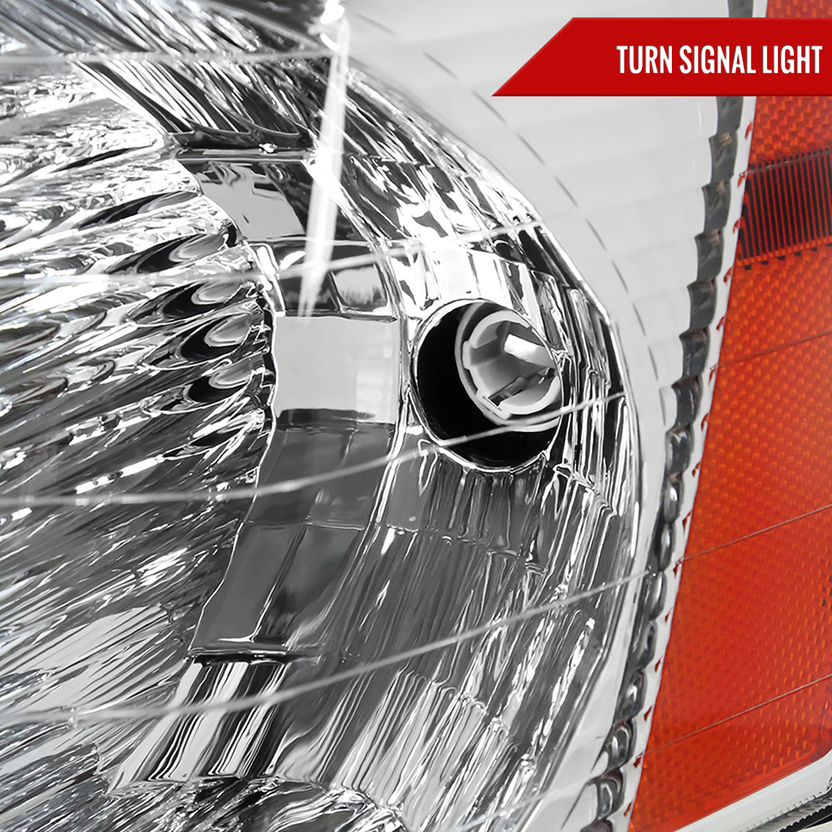 2005-2009 Chevrolet Equinox Factory Style Headlights w/ Amber Reflector (Chrome Housing/Clear Lens)