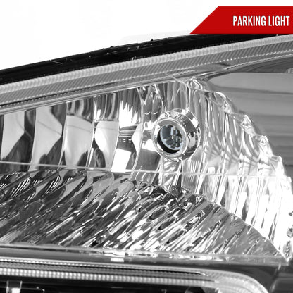 2005-2009 Chevrolet Equinox Factory Style Headlights w/ Amber Reflector (Chrome Housing/Clear Lens)