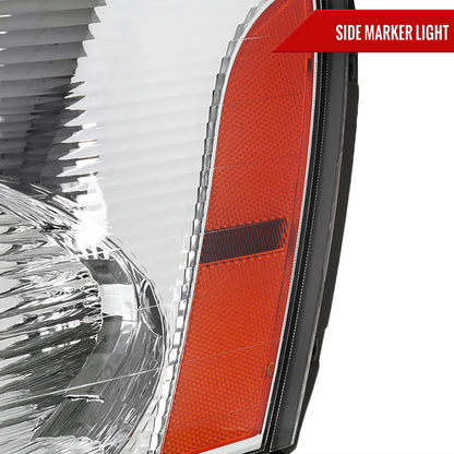 2005-2009 Chevrolet Equinox Factory Style Headlights w/ Amber Reflector (Chrome Housing/Clear Lens)