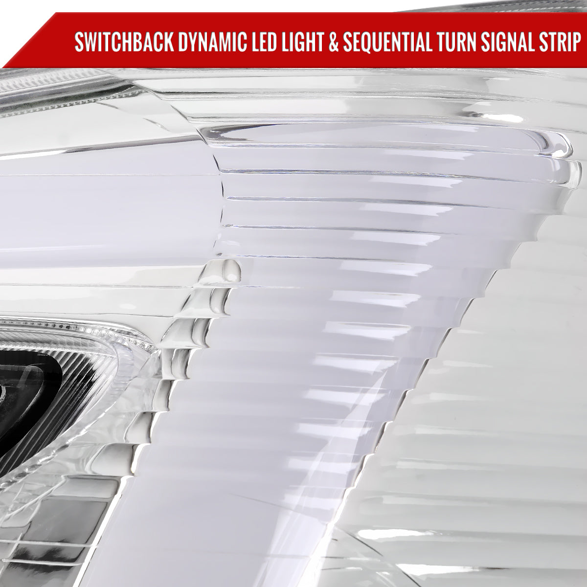 2005-2009 Chevy Equinox Factory Style Headlights with Sequential Switchback LED Bar Turn Signal (Chrome Housing/Clear Lens)