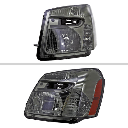 2005-2009 Chevrolet Equinox Factory Style Headlights w/ Amber Reflector (Chrome Housing/Smoked Lens)