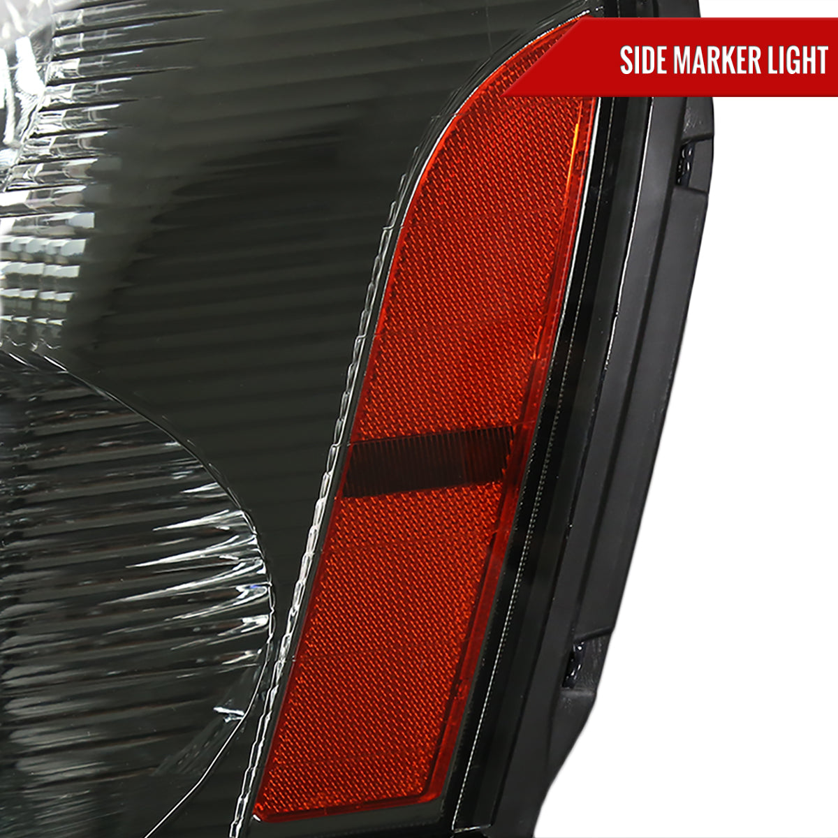 2005-2009 Chevrolet Equinox Factory Style Headlights w/ Amber Reflector (Chrome Housing/Smoked Lens)