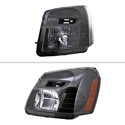 2005-2009 Chevrolet Equinox Factory Style Headlights w/ Amber Reflector (Matte Black Housing/Clear Lens)