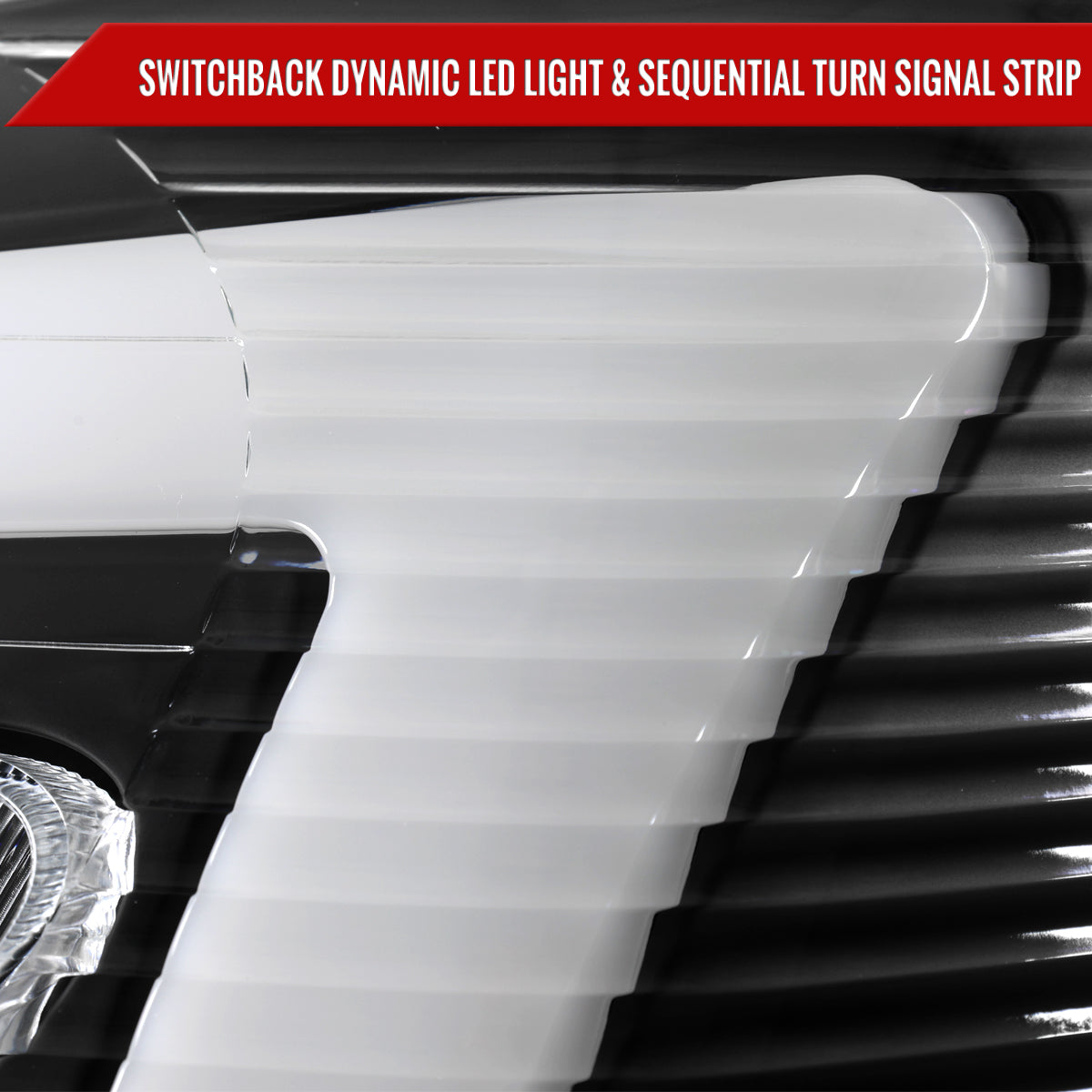 2005-2009 Chevy Equinox Factory Style Headlights with Sequential Switchback LED Bar Turn Signal (Matte Black Housing / Clear Lens)