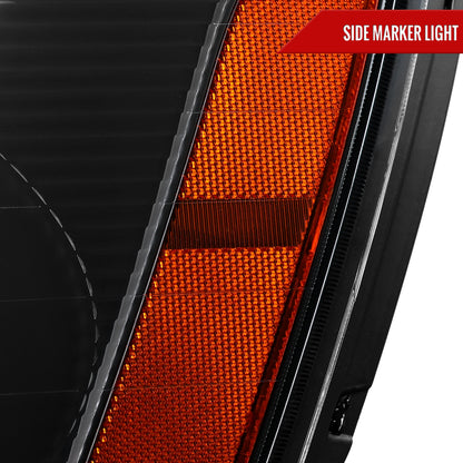 2005-2009 Chevy Equinox Factory Style Headlights with Sequential Switchback LED Bar Turn Signal (Matte Black Housing / Clear Lens)