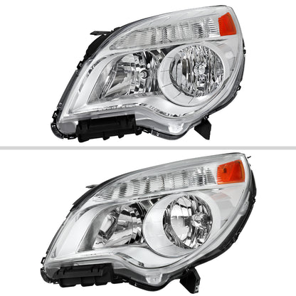 2010â€“2015 Chevrolet Equinox Factory Style Headlights (Chrome Housing / Clear Lens)