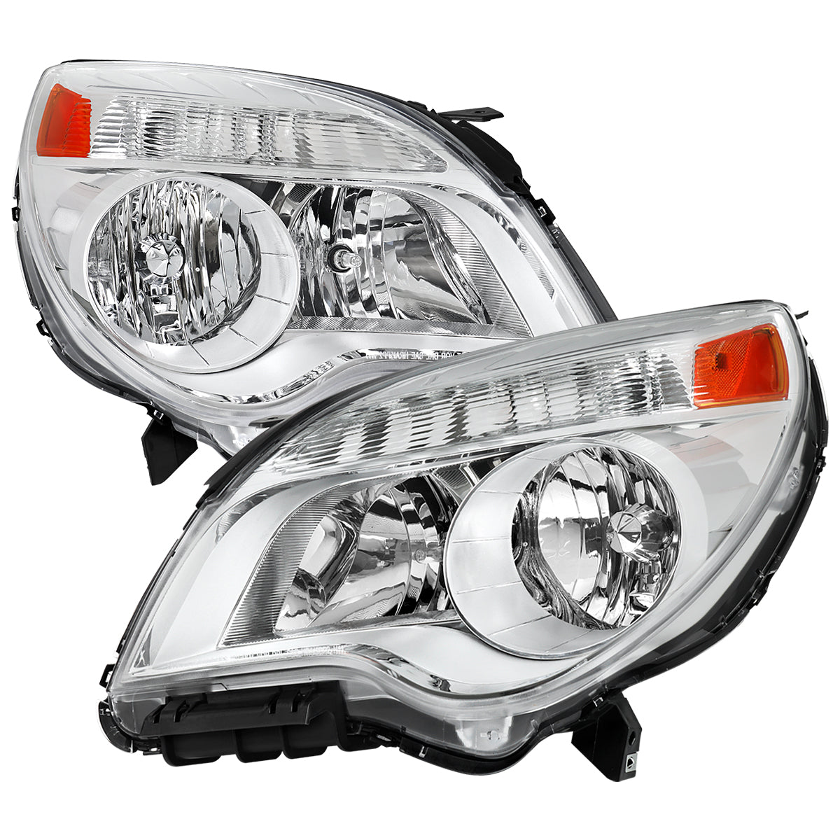 2010â€“2015 Chevrolet Equinox Factory Style Headlights (Chrome Housing / Clear Lens)