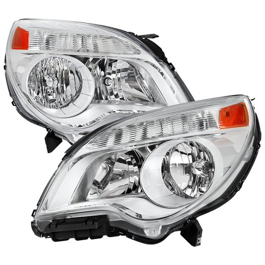 2010â€“2015 Chevrolet Equinox Factory Style Headlights (Chrome Housing / Clear Lens)