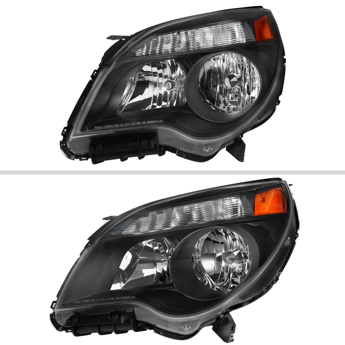2010â€“2015 Chevrolet Equinox Factory Style Headlights (Matte Black Housing / Clear Lens)