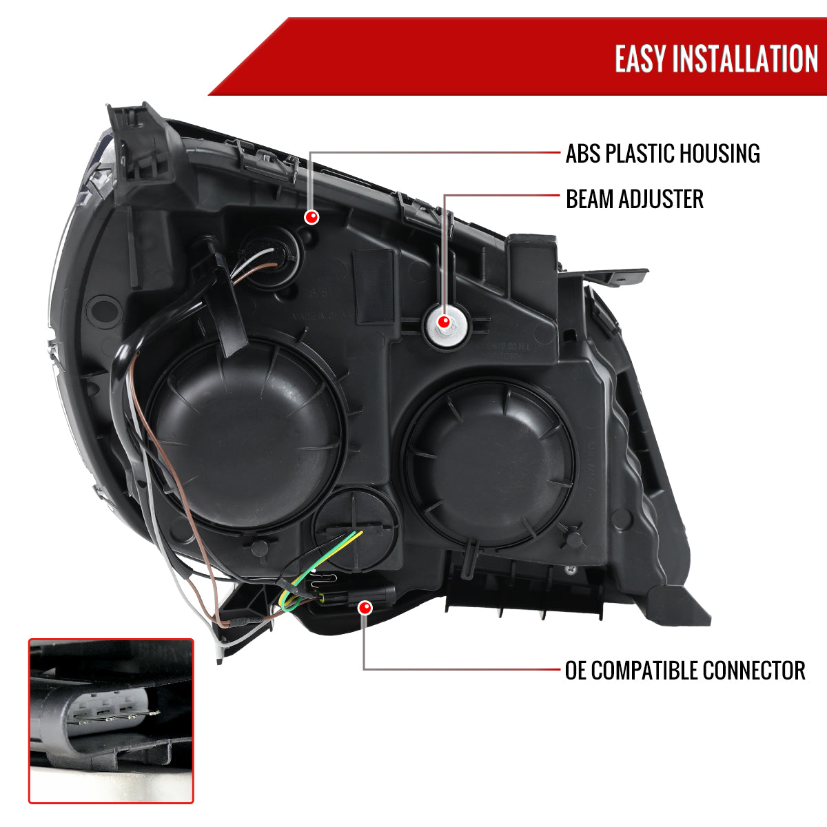 2010â€“2015 Chevrolet Equinox Factory Style Headlights (Matte Black Housing / Clear Lens)