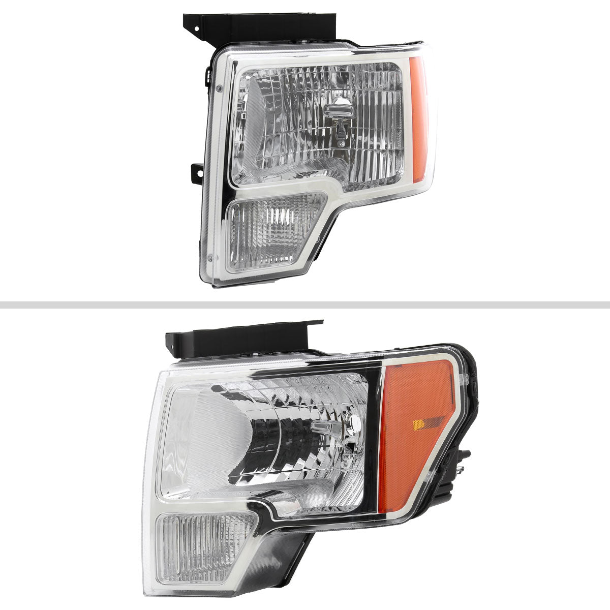 2009-2014 Ford F-150 Factory Style Headlights (Chrome Housing/Clear Lens)