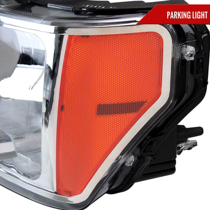 2009-2014 Ford F-150 Factory Style Headlights (Chrome Housing/Clear Lens)
