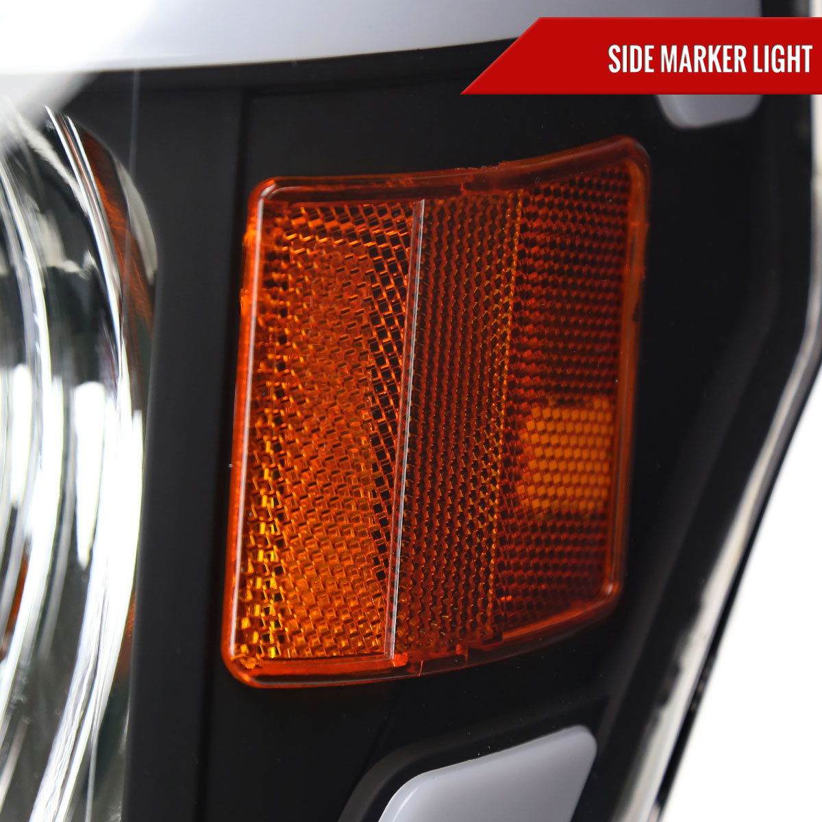 2009-2014 Ford F-150 LED Tube Factory Style Headlights (Matte Black Housing/Clear Lens)