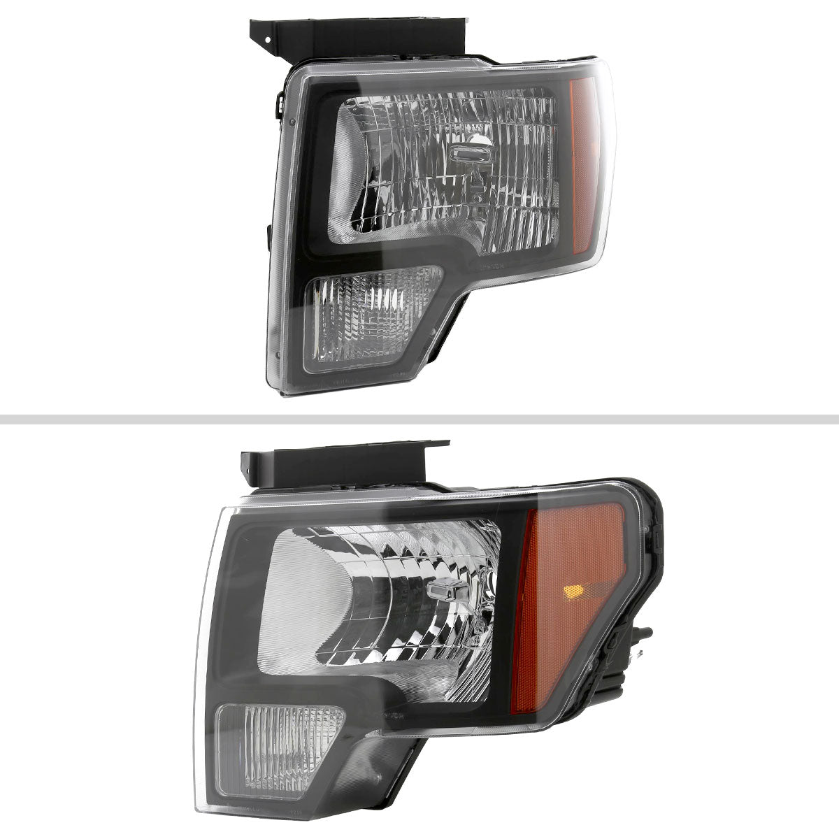 2009-2014 Ford F-150 Factory Style Headlights (Matte Black Housing/Clear Lens)