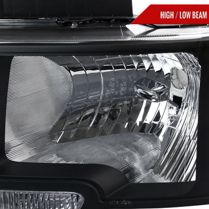 2009-2014 Ford F-150 Factory Style Headlights (Matte Black Housing/Clear Lens)