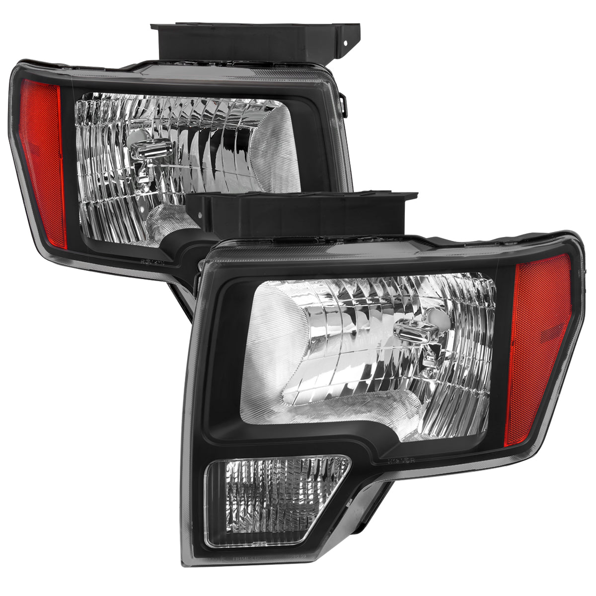 2009-2014 Ford F-150 Factory Style Headlights (Matte Black Housing/Clear Lens)