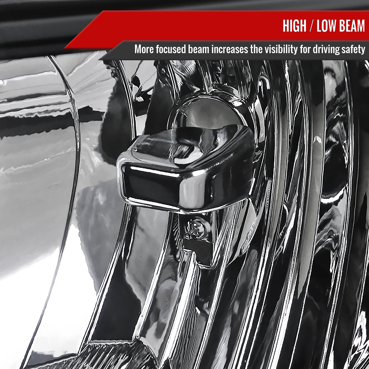 2009-2014 Ford F-150 Factory Style Crystal Headlights w/ Amber Reflector (Matte Black Housing/Clear Lens)