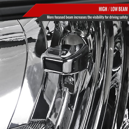 2009-2014 Ford F-150 Factory Style Crystal Headlights w/ Amber Reflector (Matte Black Housing/Clear Lens)