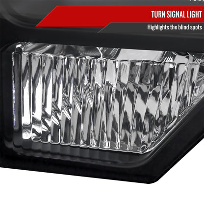 2009-2014 Ford F-150 Factory Style Crystal Headlights w/ Amber Reflector (Matte Black Housing/Clear Lens)