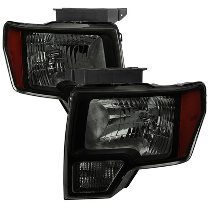 2009-2014 Ford F-150 Factory Style Headlights (Black Housing/Smoked Lens)