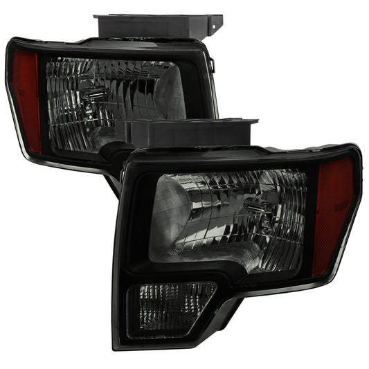 2009-2014 Ford F-150 Factory Style Headlights (Black Housing/Smoked Lens)