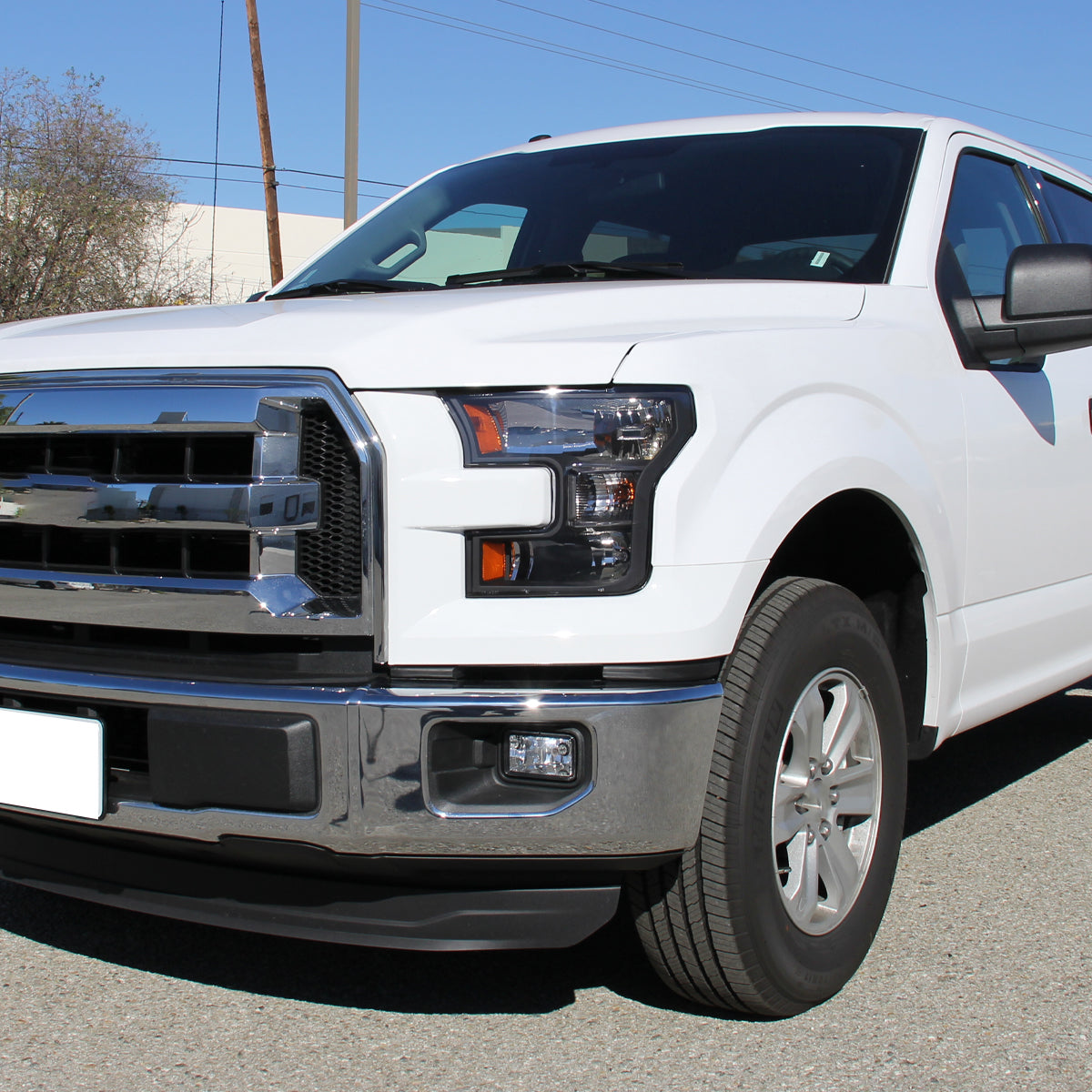 2015-2017 Ford F-150 Replacement Factory Style Headlights (Matte Black Housing/Clear Lens)