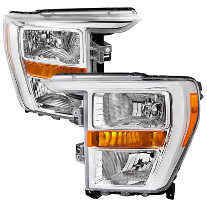 2021-2023 Ford F-150  Factory Style Headlight (Chrome Housing / Clear Lens )