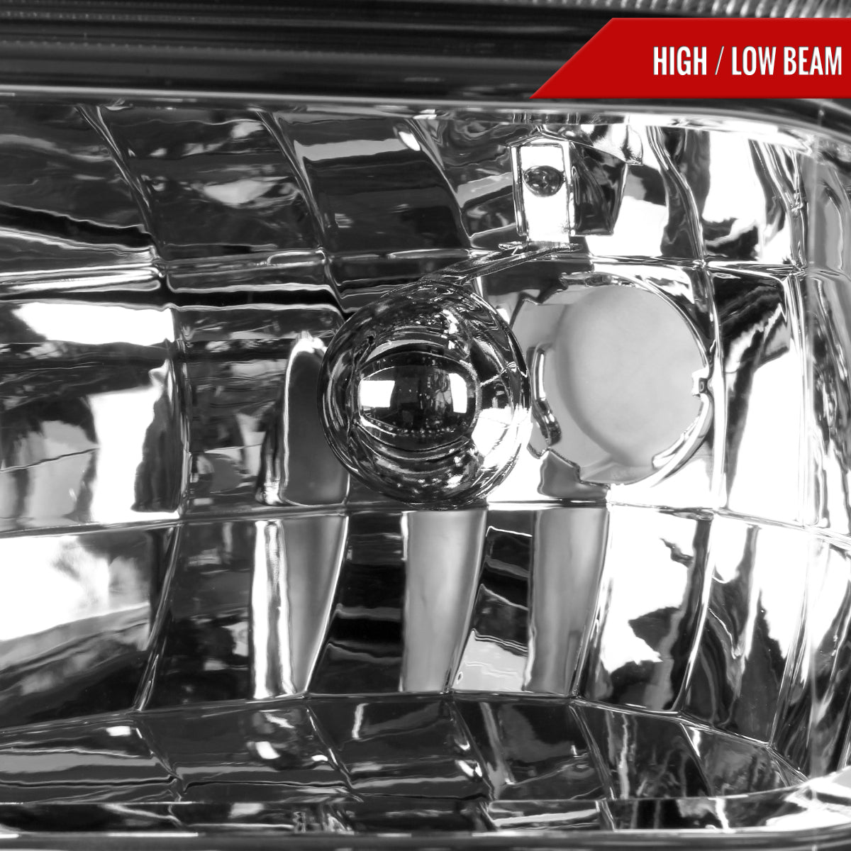 2005-2007 Ford F-250/F-350/F-450/F-550/Excursion Crystal Headlights (Chrome Housing/Clear Lens)