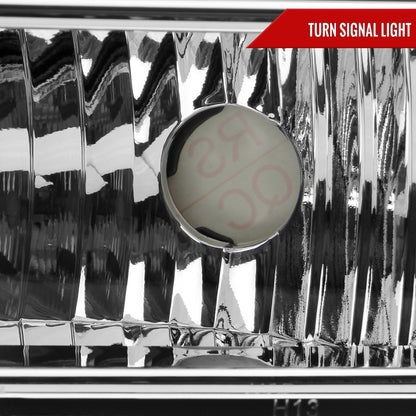 2005-2007 Ford F-250/F-350/F-450/F-550/Excursion Crystal Headlights (Chrome Housing/Clear Lens)