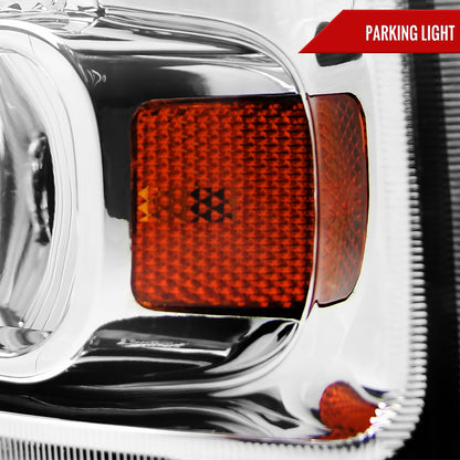 2005-2007 Ford F-250/F-350/F-450/F-550/Excursion Crystal Headlights (Chrome Housing/Clear Lens)