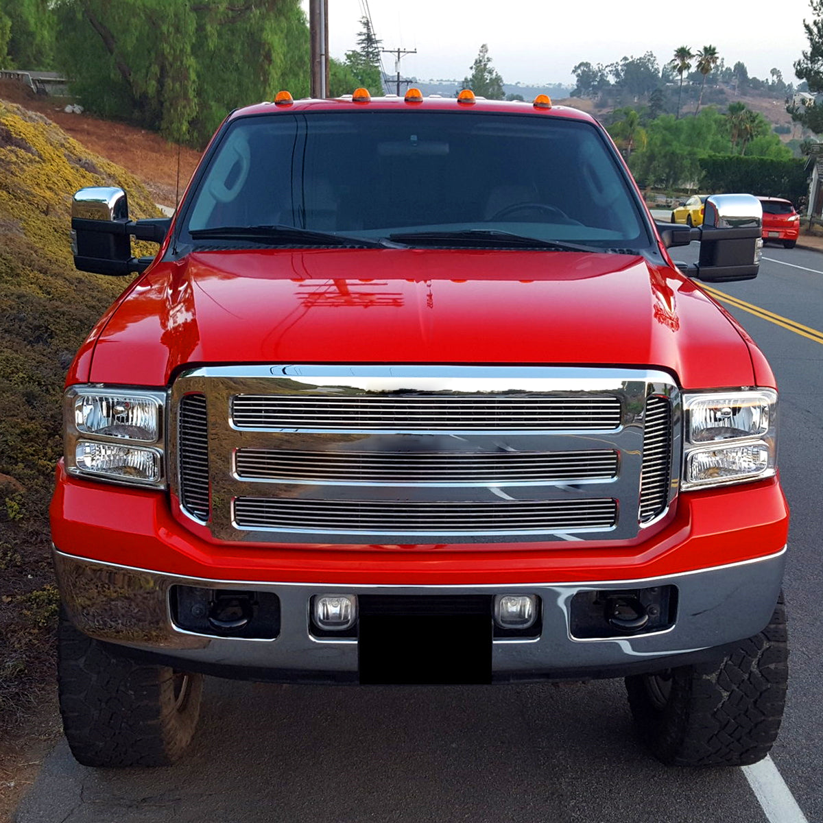 2005-2007 Ford F-250/F-350/F-450/F-550/Excursion Crystal Headlights (Chrome Housing/Clear Lens)