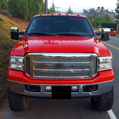 2005-2007 Ford F-250/F-350/F-450/F-550/Excursion Crystal Headlights (Chrome Housing/Clear Lens)