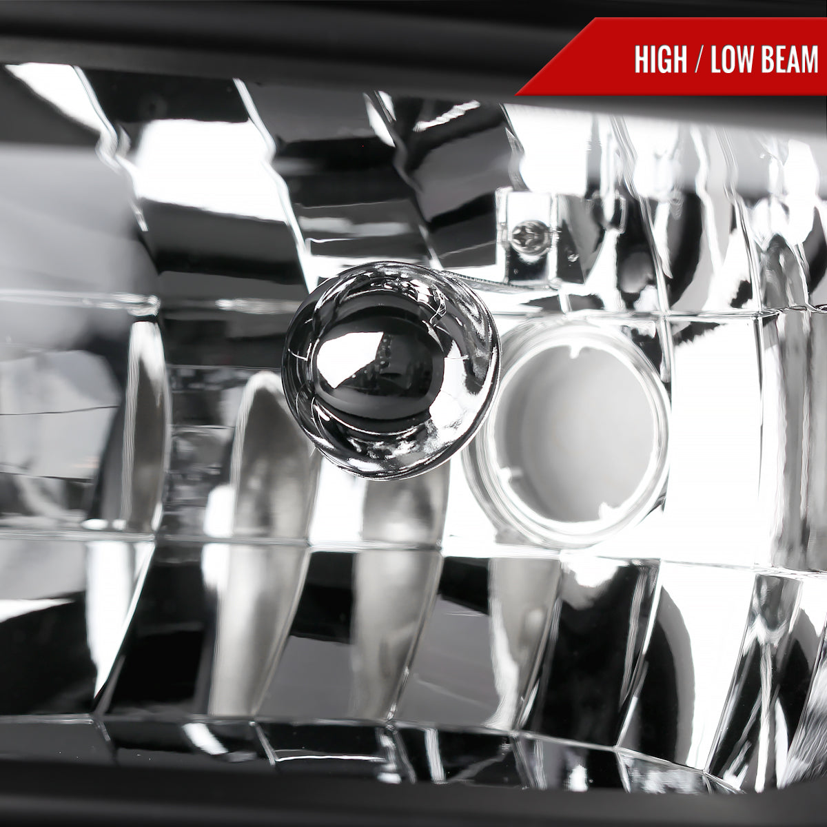 1999-2004 Ford Excursion/F-250/F-350/F-450/F-550 Crystal Headlights (Matte Black Housing/Clear Lens)