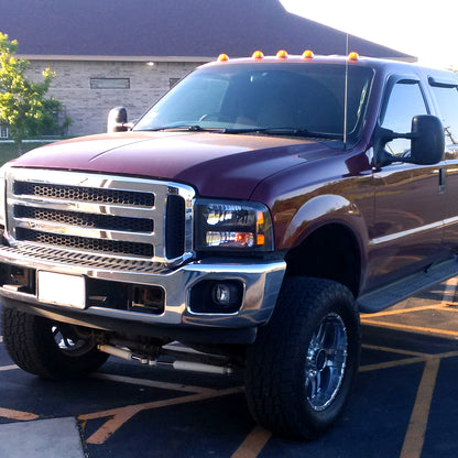 1999-2004 Ford Excursion/F-250/F-350/F-450/F-550 Crystal Headlights (Matte Black Housing/Clear Lens)