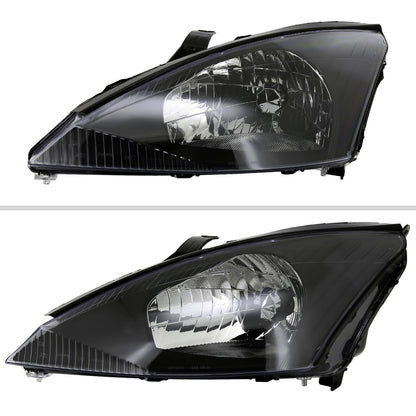 2000-2004 Ford Focus Factory Style Crystal Headlights (Matte Black Housing/Clear Lens)