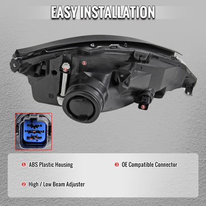 2000-2004 Ford Focus Factory Style Crystal Headlights (Matte Black Housing/Clear Lens)