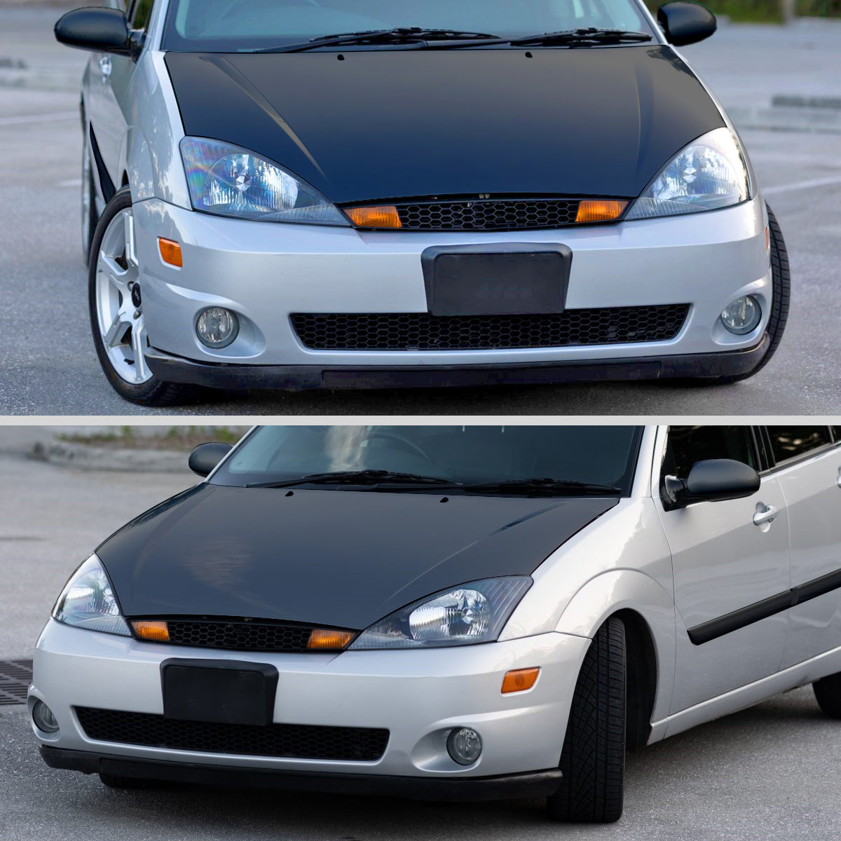 2000-2004 Ford Focus Factory Style Crystal Headlights (Matte Black Housing/Clear Lens)