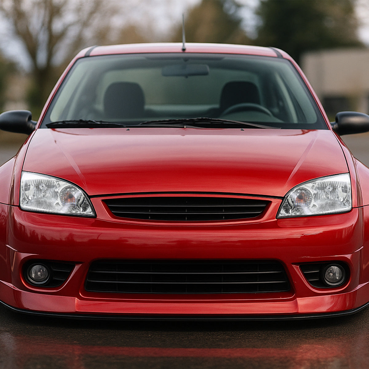 2005-2007 Ford Focus Factory Style Headlights (Chrome Housing/Clear Lens)